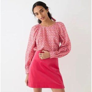 J. Crew Puff Sleeve Liberty Toutouayette Blouse Women's L Floral Classic Preppy